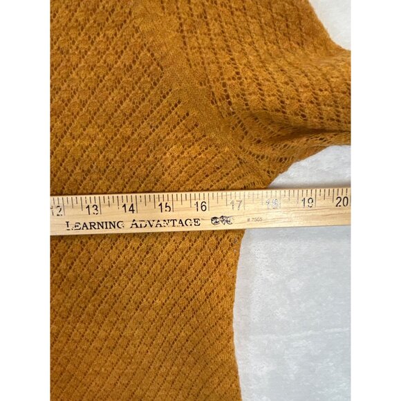 MOTH Sweater Womens Large Yellow Gold Wool Back Zip 3/4 Sleeves‎ - Picture 4 of 7
